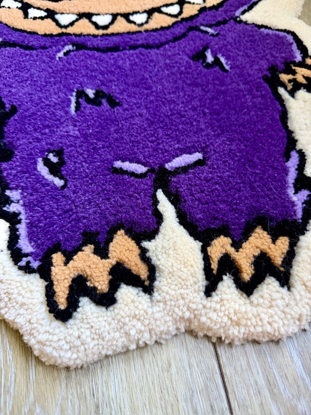 Handmade Tufted Wool Labubu Taro Rug - Picture 4 of 7